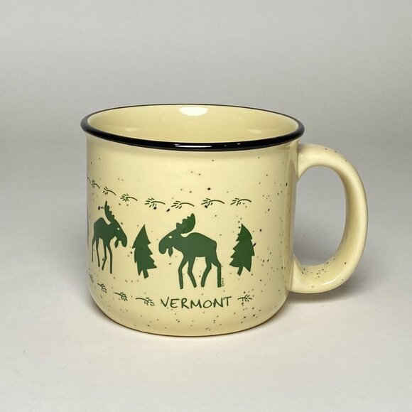 Vermont Moose Coffee Mug Cup Ceramic Heavy Speckled Wildlife Travel Souvenir - Picture 1 of 7